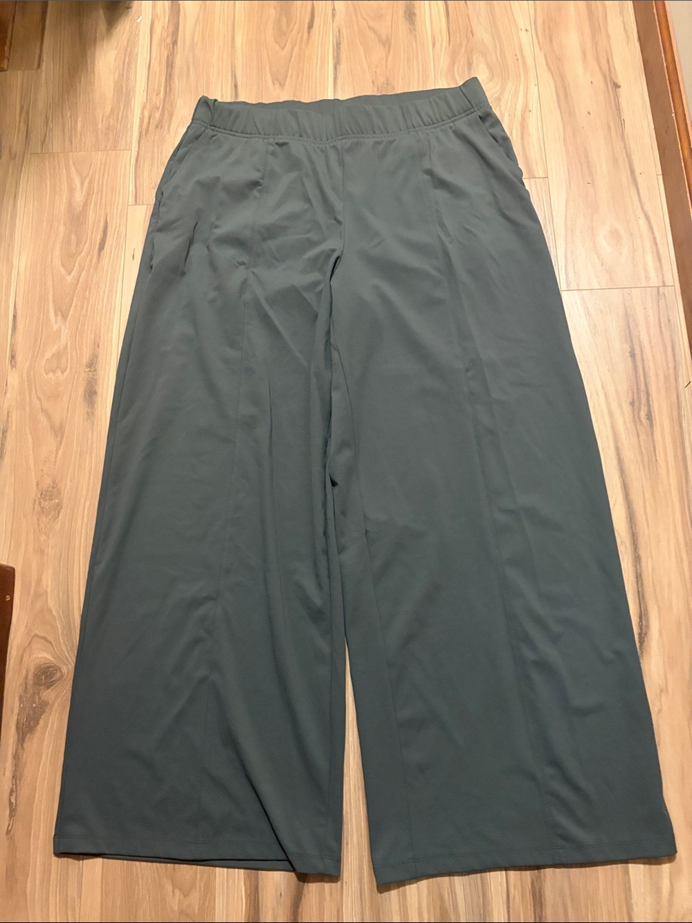 Powersoft Wide Leg Pull-On Pants in Dark Green